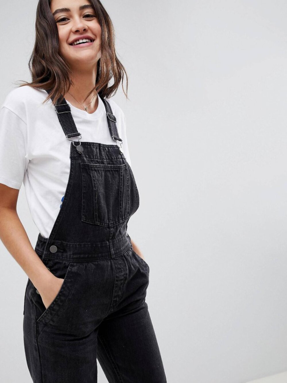 ASOS Thick Black Denim Overalls | Straight Leg | UK 10